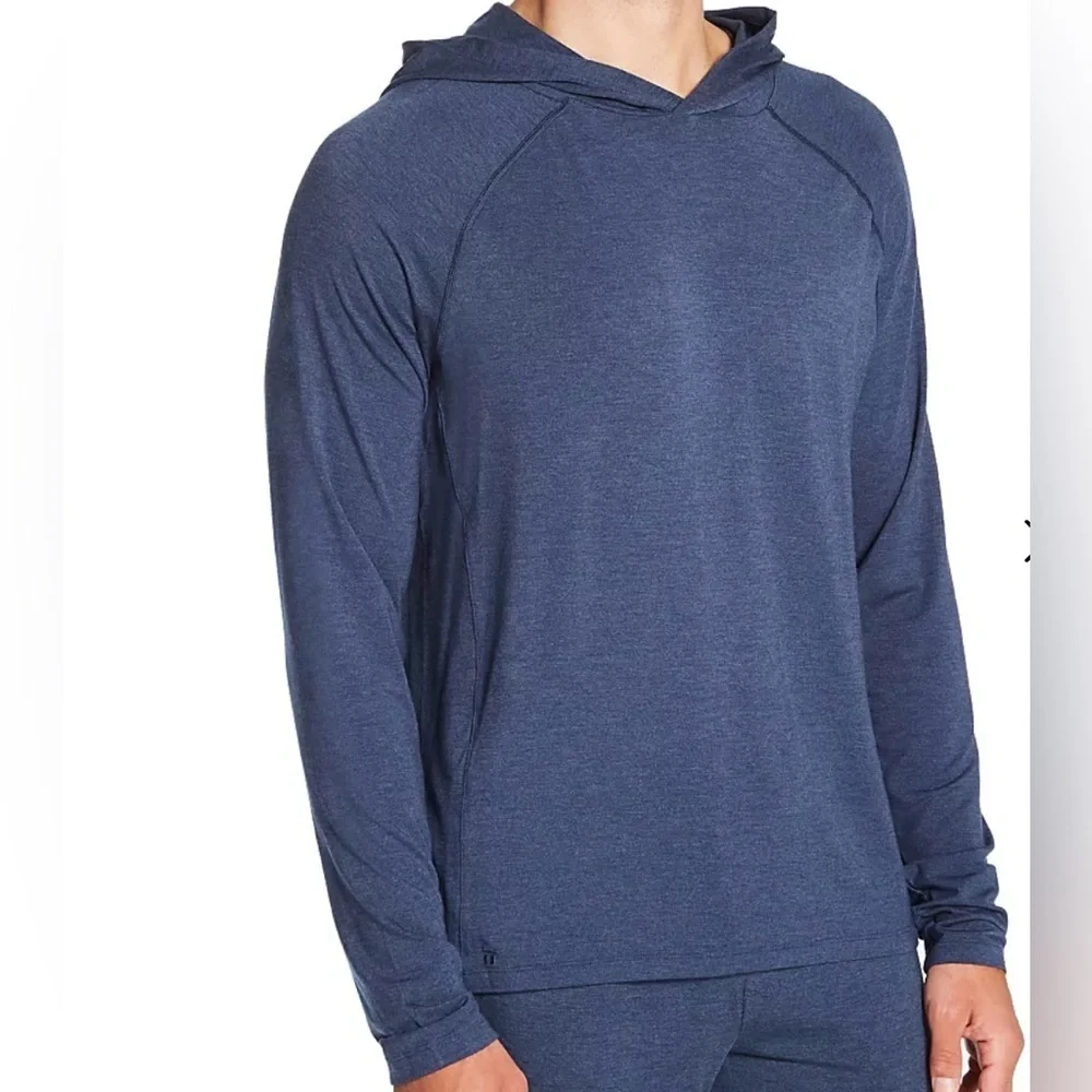 NWT Tommy John Second Skin Sweater Hoodie XL Dress Blues Heather Lounge Shirt
